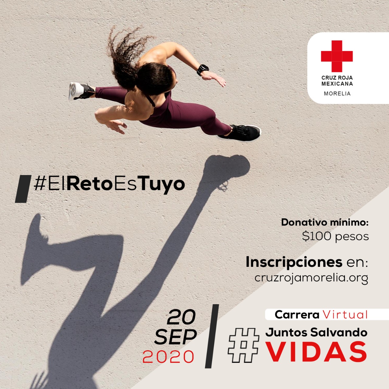 La Cruz Roja Mexicana Delegación Morelia invita a la población a su carrera anual