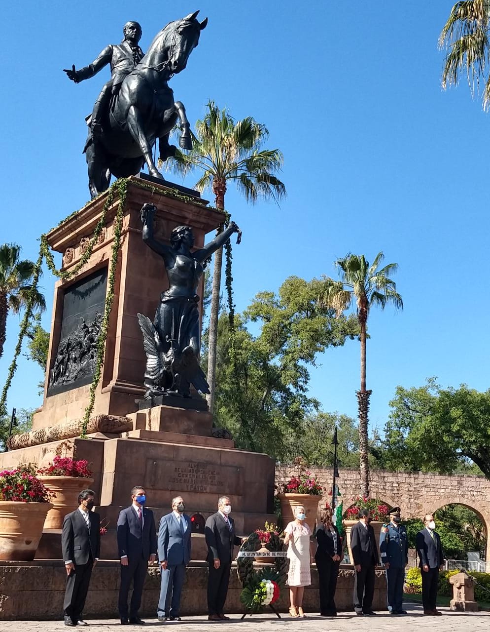 Por la contingencia el aniversario del natalicio de Morelos se redujo a una guardia de honor