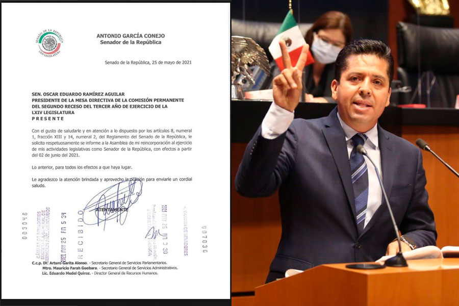 Toño García Conejo regresa al senado de la república