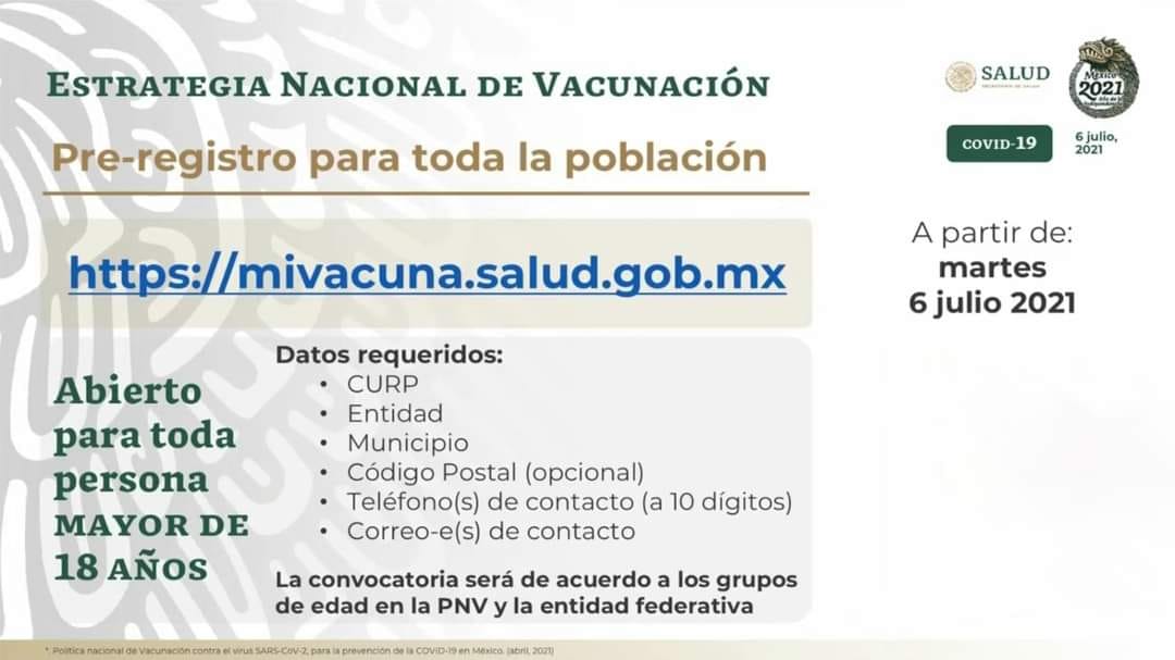 Se abre el registro para la aplicación de la vacuna a personas mayores de 18 años