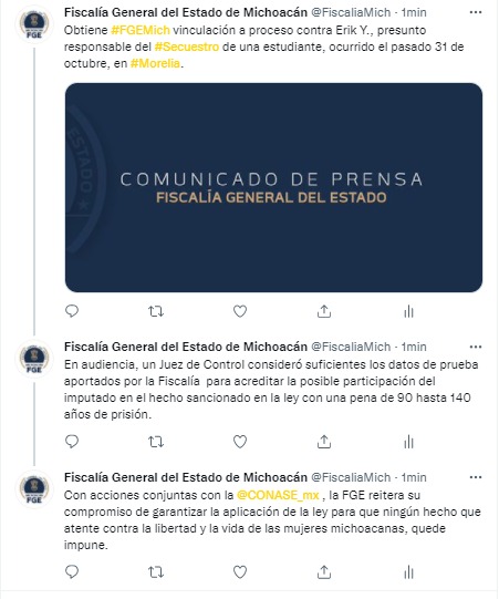 Vinculan a proceso a presunto homicida de la joven estudiante