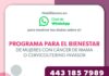 La Sedebi ofrece información por Whatsapp del programa para mujeres con cáncer