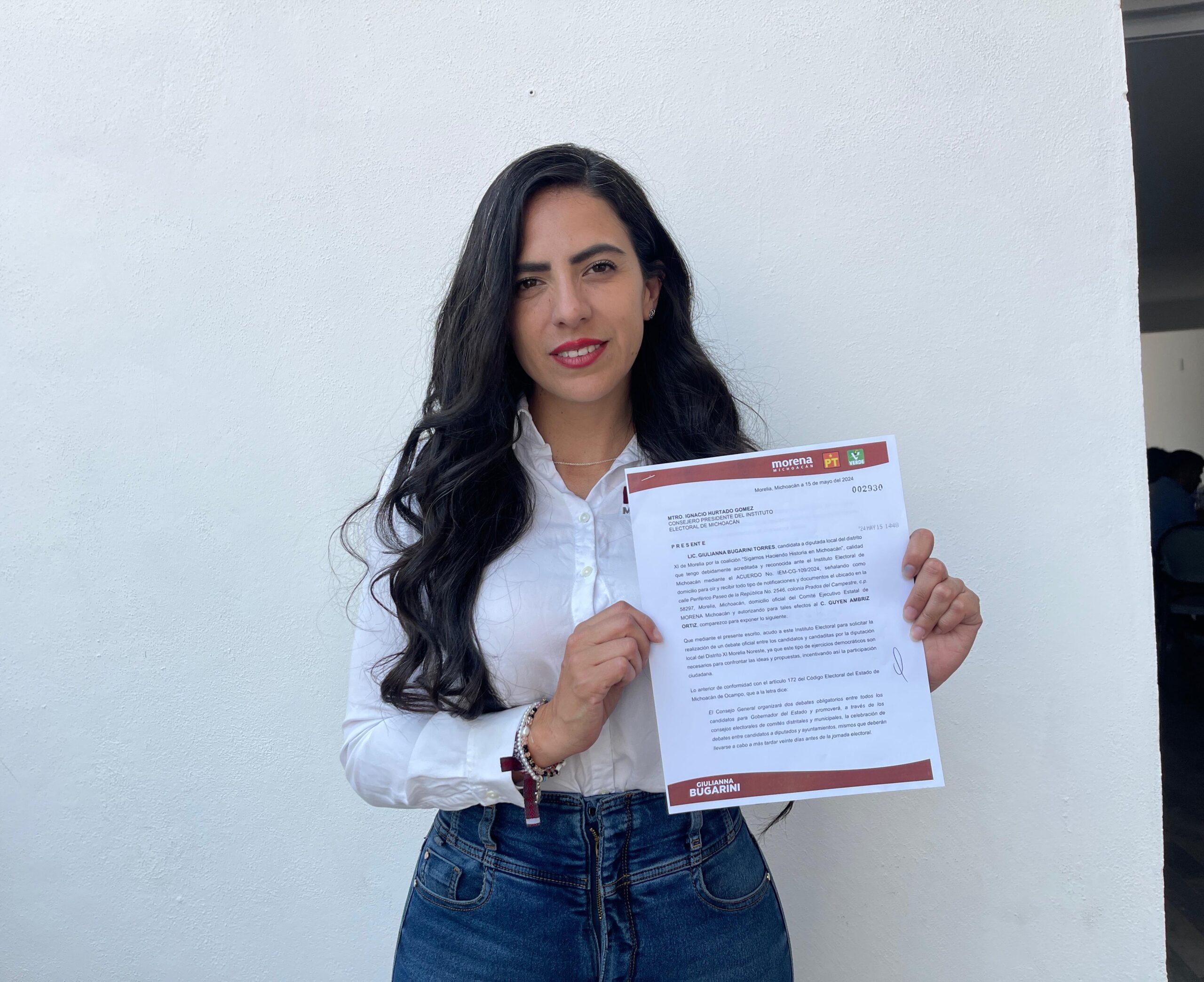 Solicita Bugarini al IEM debate con candidata reeleccionista, para que dé la cara al distrito 11