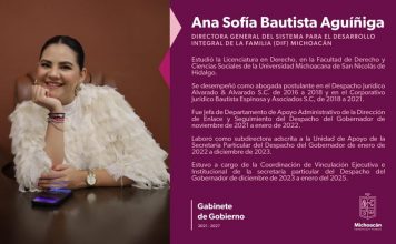 Nombra Bedolla a Sofía Bautista como nueva directora del DIF Michoacán